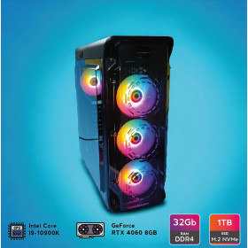 Игровой компьютер Go1st 17035 Gaming / Intel Core i9-10900K 10 ядер 3.70-5.20 GHz / 32 GB DDR4 / 1 TB SSD / Nvidia GeForce RTX 4060 Ti 8GB (17035)