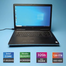 Ноутбук Dell Precision 7710 (i7-6920HQ/RAM 32GB DDR4/SSD 128GB + HDD 1TB/Quadro M3000M) Б/В (7011(22)) Ноутбук Dell Precision 7710 (i7-6920HQ/RAM 32GB DDR4/SSD 128GB + HDD 1TB/Quadro M3000M) Б/В (7011(22))