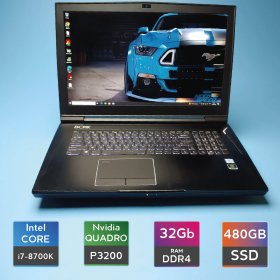 Ноутбук Boxx GoBoxx MXL 17A51 (i7-8700K/RAM 32GB DDR4/SSD 480GB/Quadro P3200) Б/В (7184)